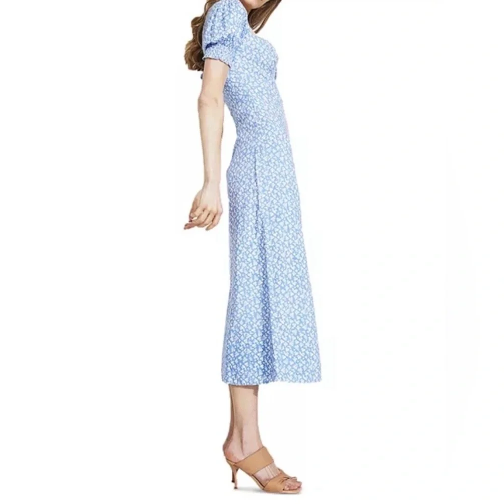 Bardot Light Blue Floral Midi Dress Size S - Picture 3 of 11